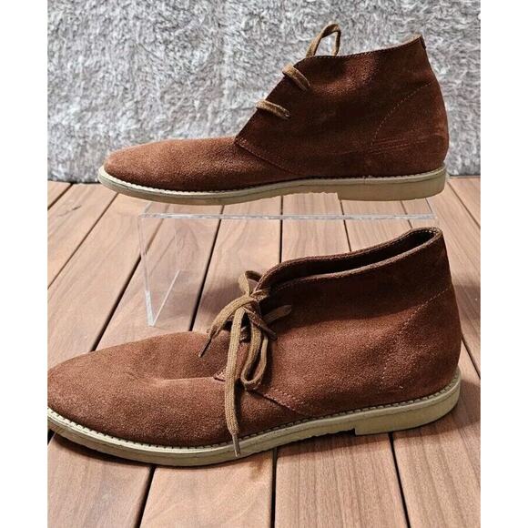 J Crew‎ MacAlister Suede Flat Boots Chukka Style Pecan K0445 Womens 9.5 Mens 8 - Picture 1 of 5